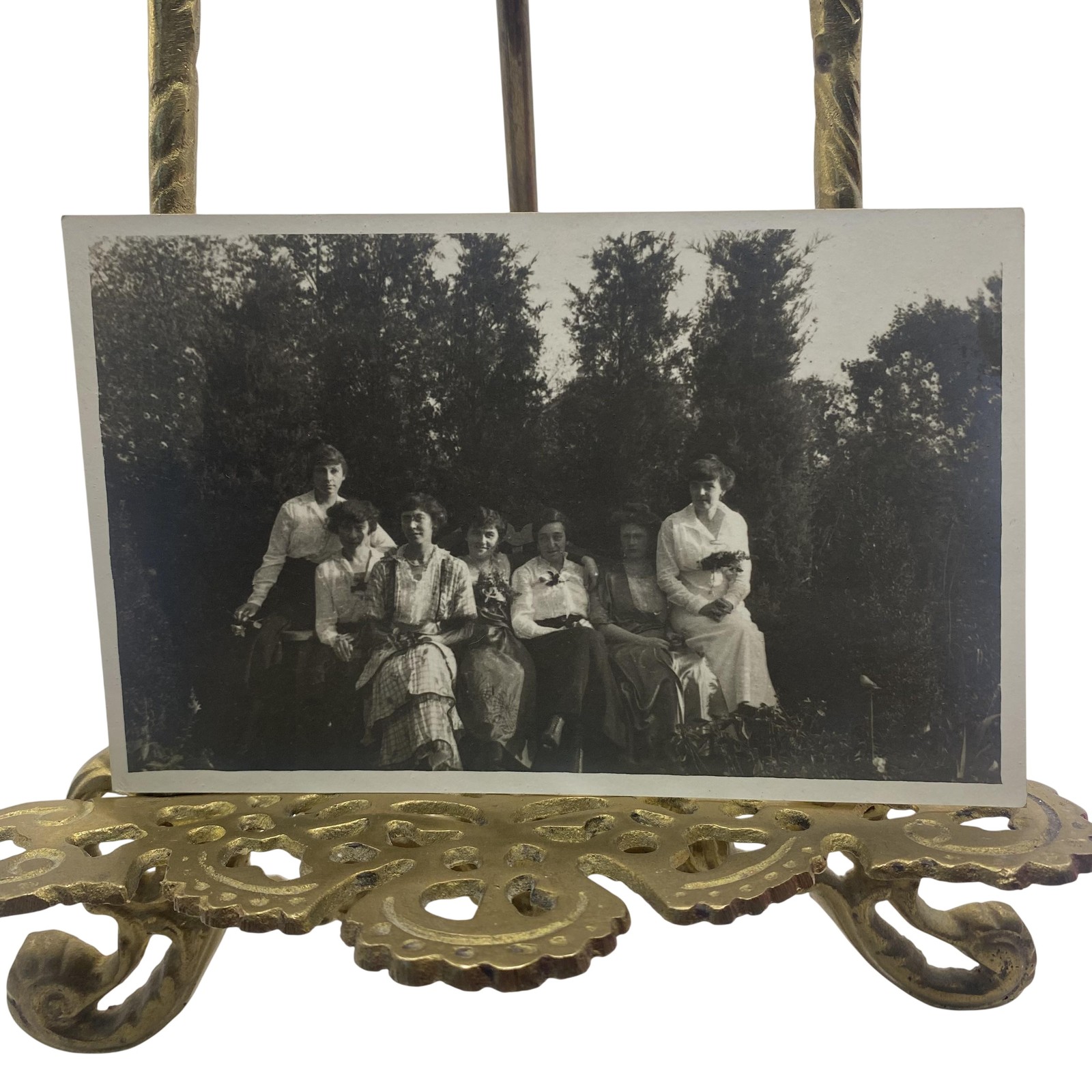 Antique C1910s Seven Women Garden RPPC Real Photo Postcard Unposted 3.5x5.5