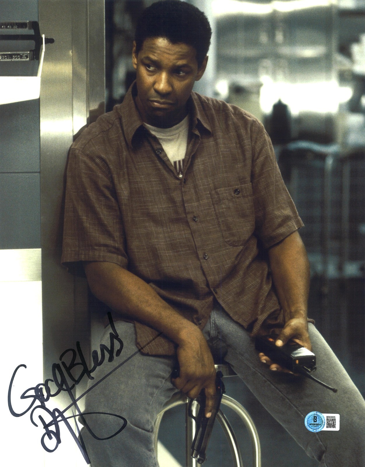 Denzel Washington Signed Autograph John Q 11X14 Photo Beckett BAS