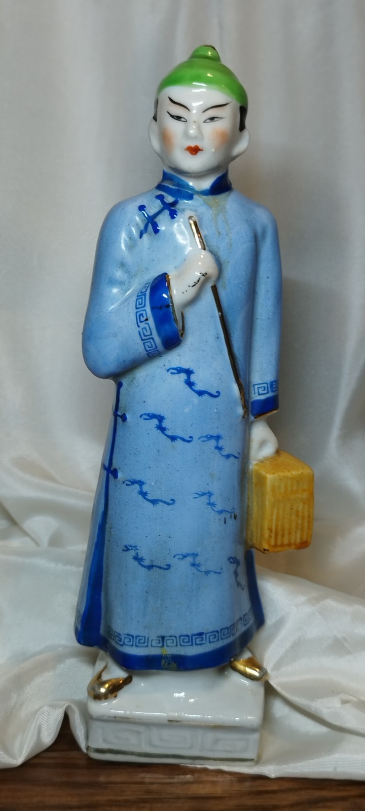 VTG Occupied Japan Porcelain Figurine Asian Man Hand Painted Large 8.5/8\ VTG Occupied Japan Porcelain Figurine Asian Man Hand Painted Large 8.5/8\