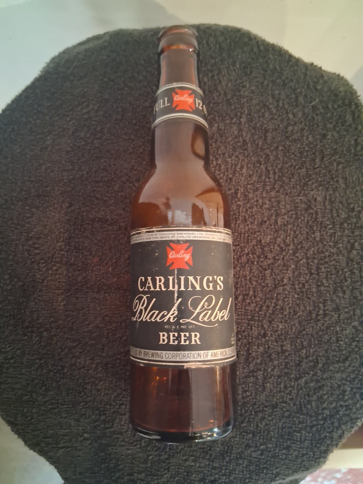 Vintage Carling Black Label Beer Bottle Brewing Corporation Of American IRTP Vintage Carling Black Label Beer Bottle Brewing Corporation Of American IRTP