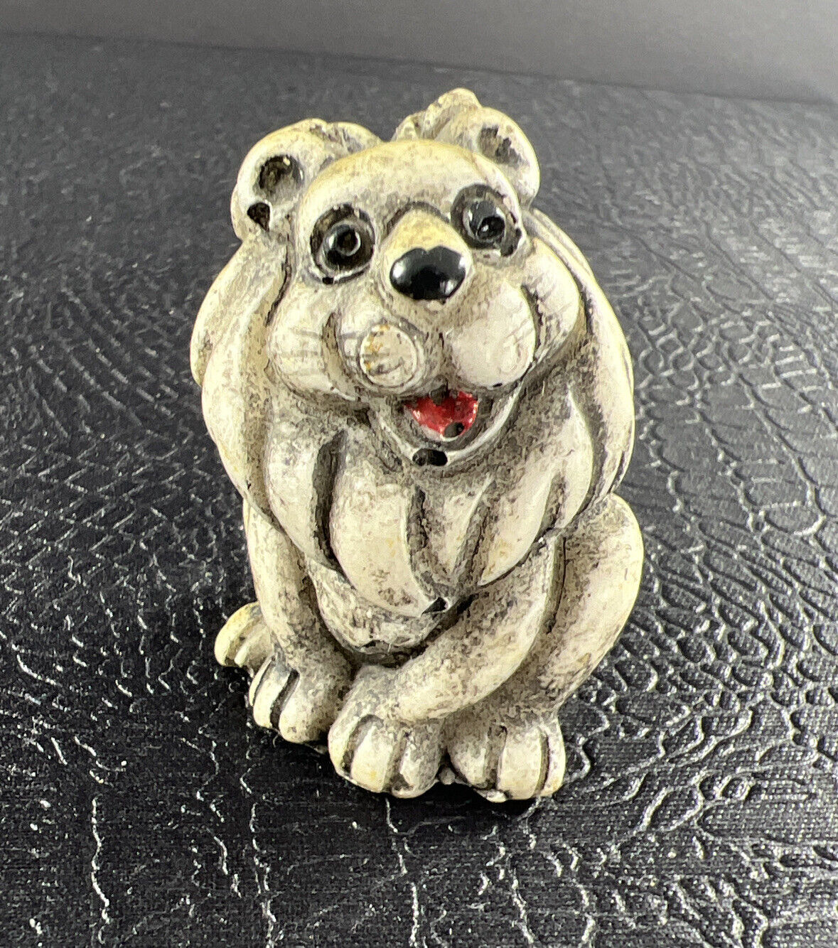 Mini Lion Figurine Resin 2” Happy Smiling Friendly Lion Statue Miniature