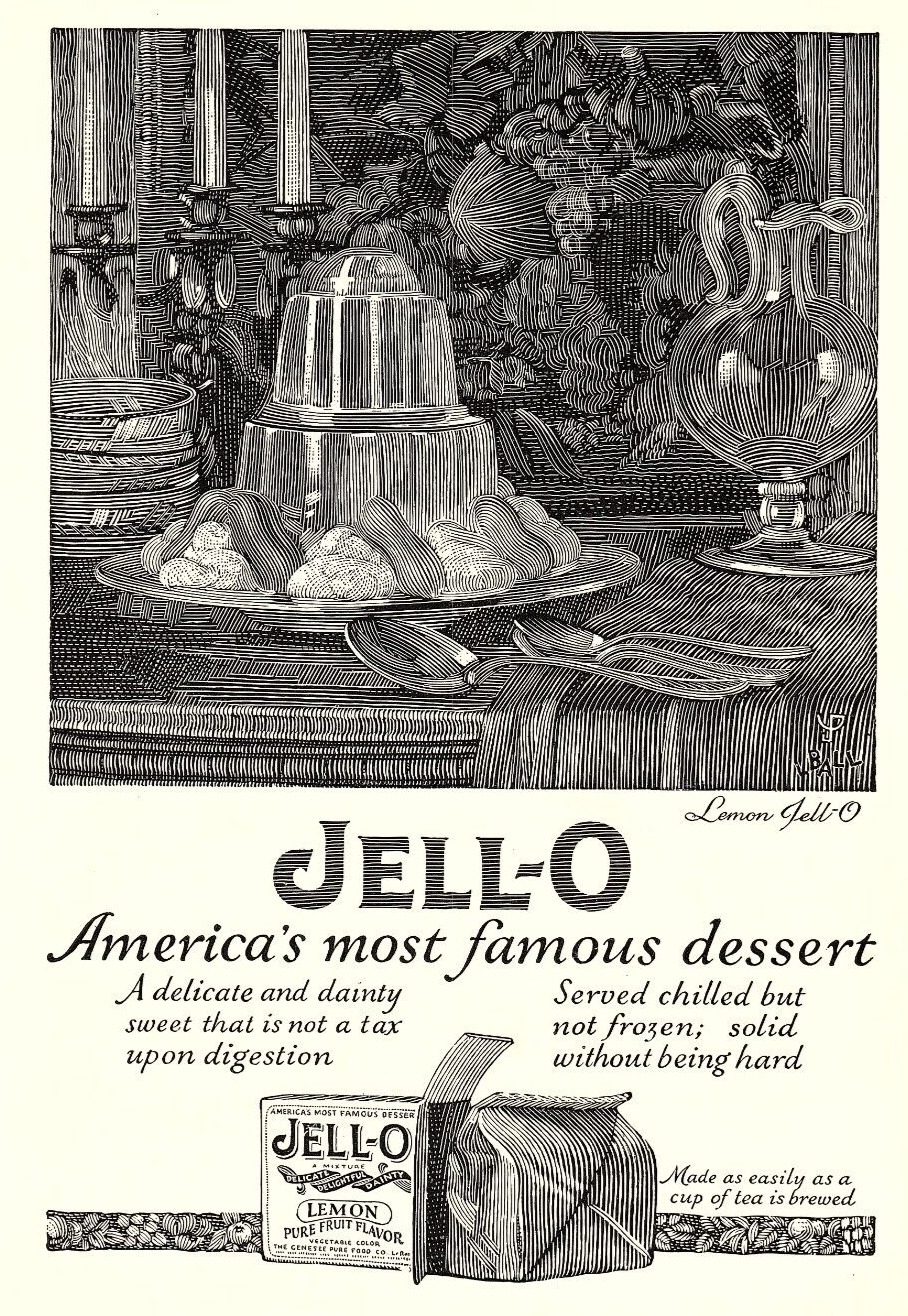1920s JELL-O AMERICA\'S MOST FAMOUS DESSERT PRINT ADVERTISEMENT Z1789