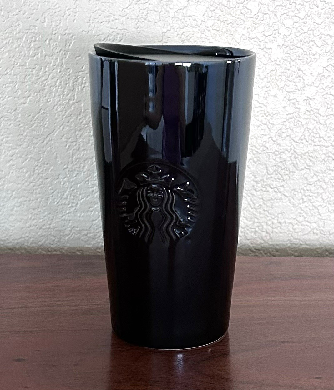 Starbucks 2019 High Gloss Iridescent Black Ceramic Mug Tumbler with Logo 12 oz