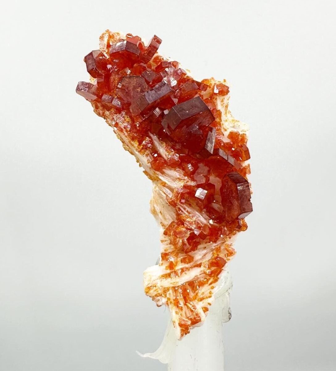Amazing Vanadinite with Barite Crystals - Mibladen, Morocco - 61g rare Minerals