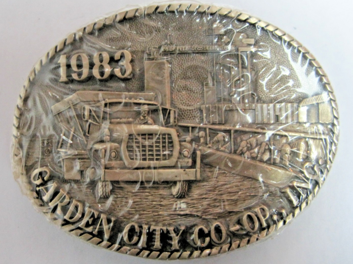 Garden City Co-op 1983 Belt Buckle Solid Brass Limited Edition, New in shrink