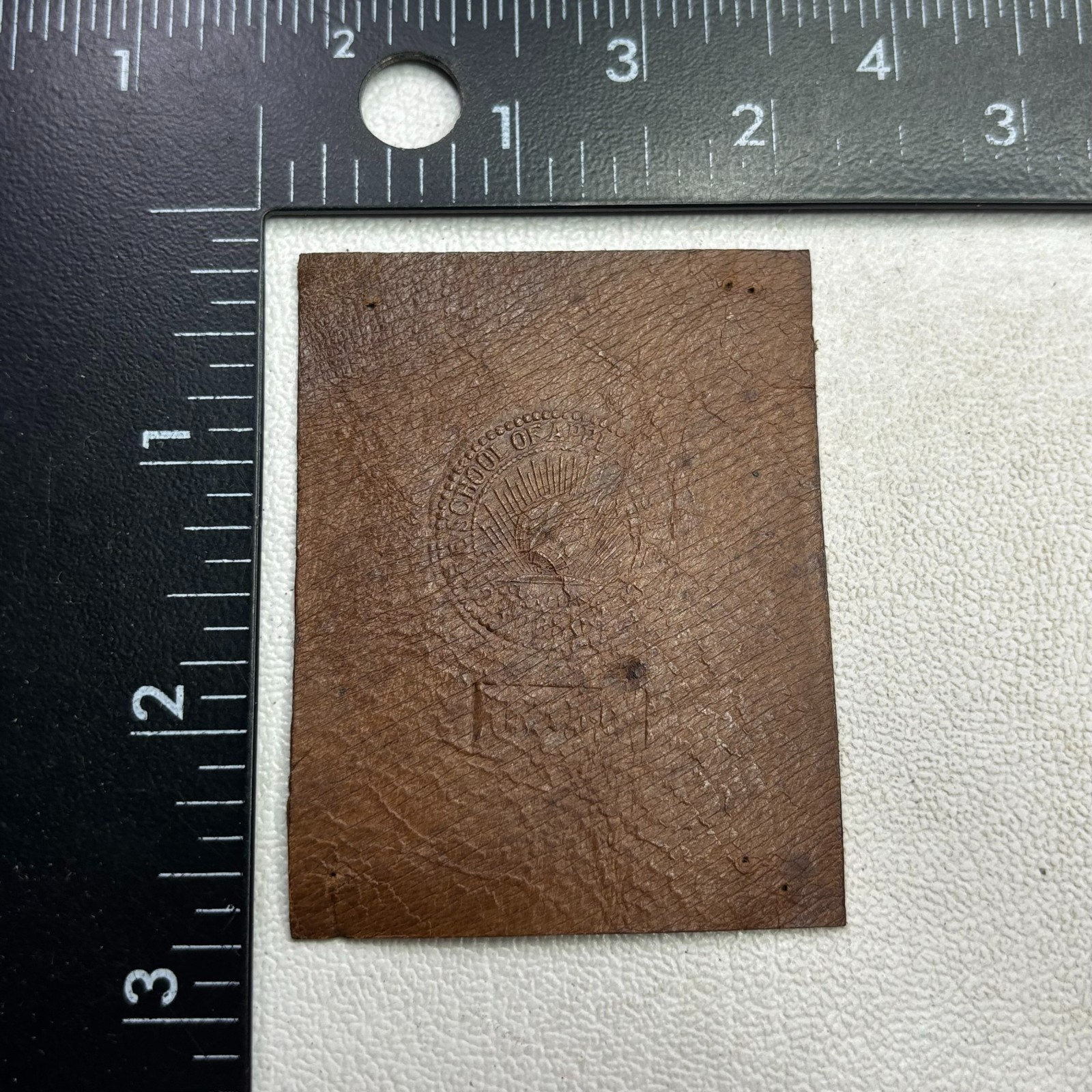 Vtg c 1910s As-Is-VERY-Faint CASE SCHOOL APPLIED SCIENCE Tobacco Leather 592T