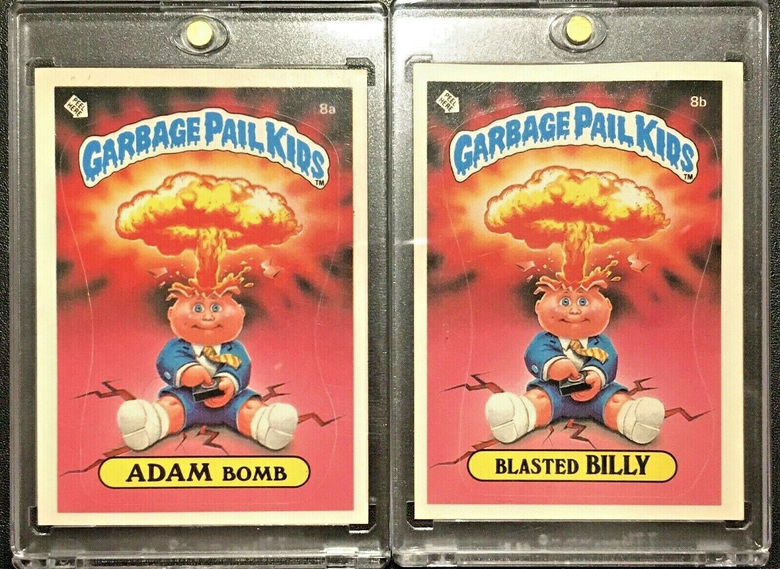 💥1985 Garbage Pail Kids ADAM BOMB & BLASTED BILLY 1st Series Matte💎NM-MINT 