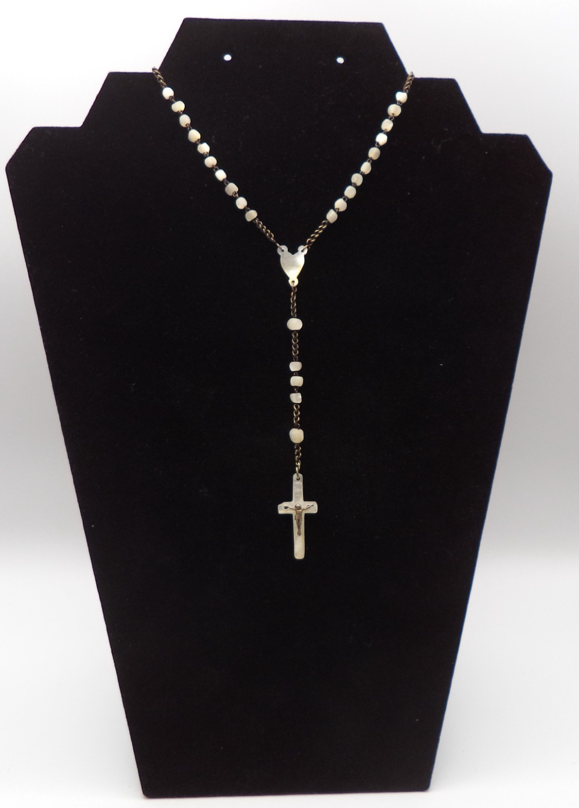 Vintage Mother of Pearl Rosary MOP Beads Cross Crucifix Catholic Handmade Vintage Mother of Pearl Rosary MOP Beads Cross Crucifix Catholic Handmade