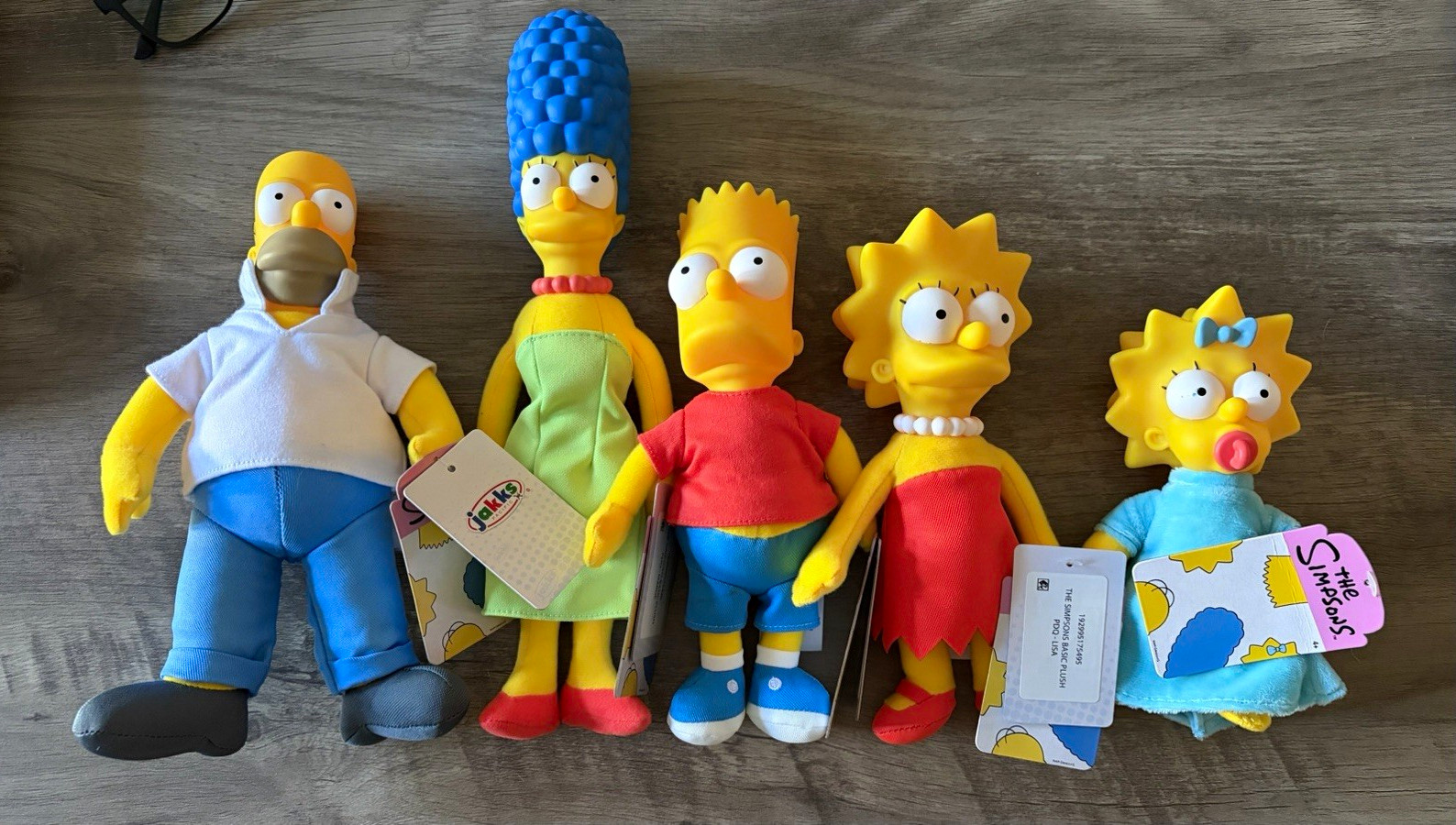 JAKKS Pacific The Simpsons 5 Plush Lot w/ Tags Homer Marge Bart Lisa Maggie