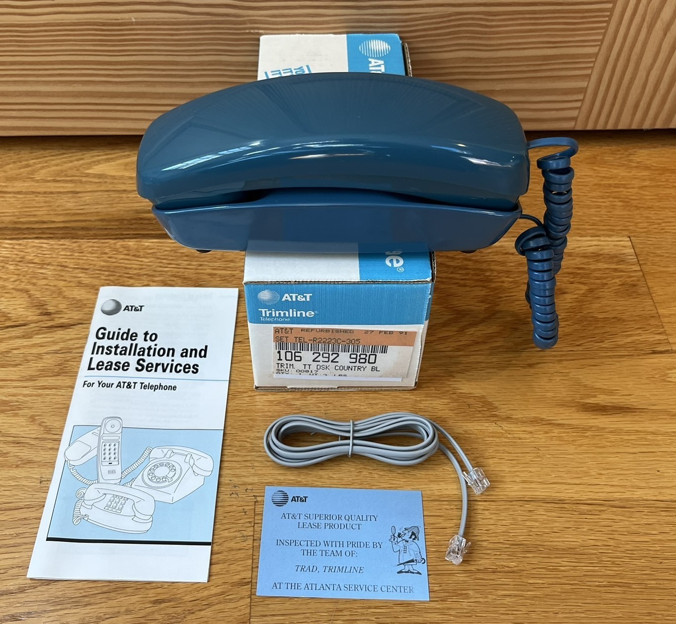 Rare NOS (in box) Western Electric Touch-Tone Trimline Phone, Country Blue
