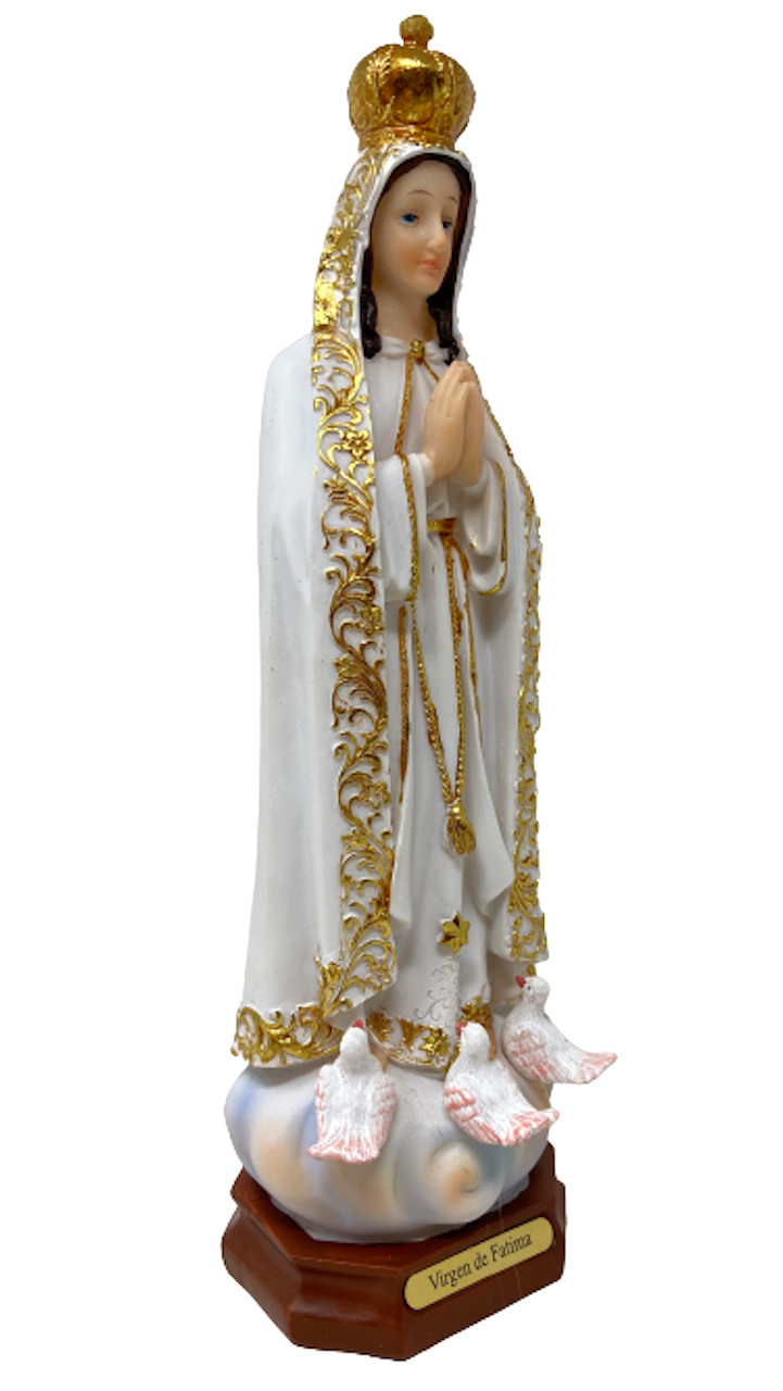 Virgen de Fátima Estatua de Resina Resin Detallada 12 Inches 31-3066 Nuevo