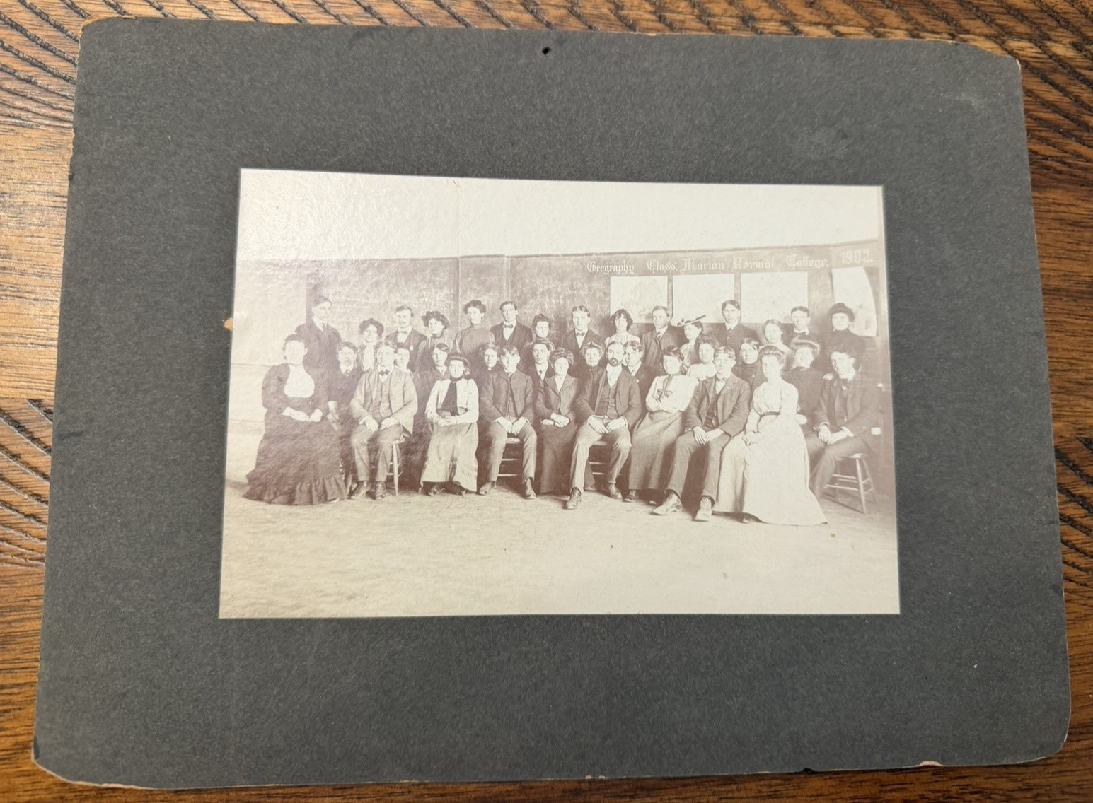 Geography Class Marion Normal College Antique Photo - 1902 - Students Rare