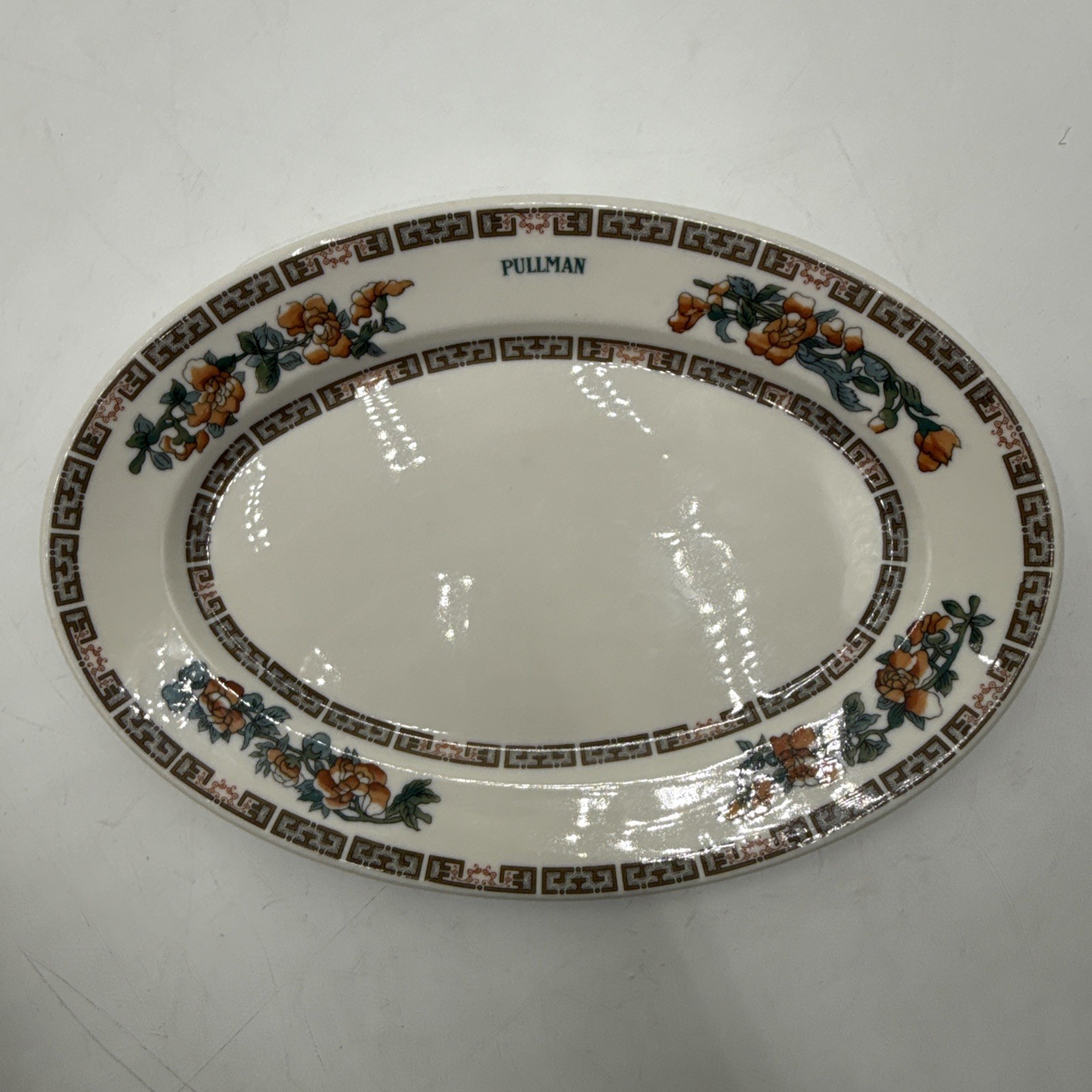 VINTAGE 1951 PULLMAN RAILROAD TOP MARKED SYRACUSE CHINA OVAL PLATTER 10½