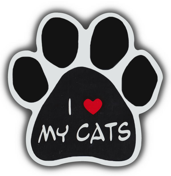 Cat Paw Shaped Magnets: I LOVE MY CATS | Cars, Trucks, Refrigerators