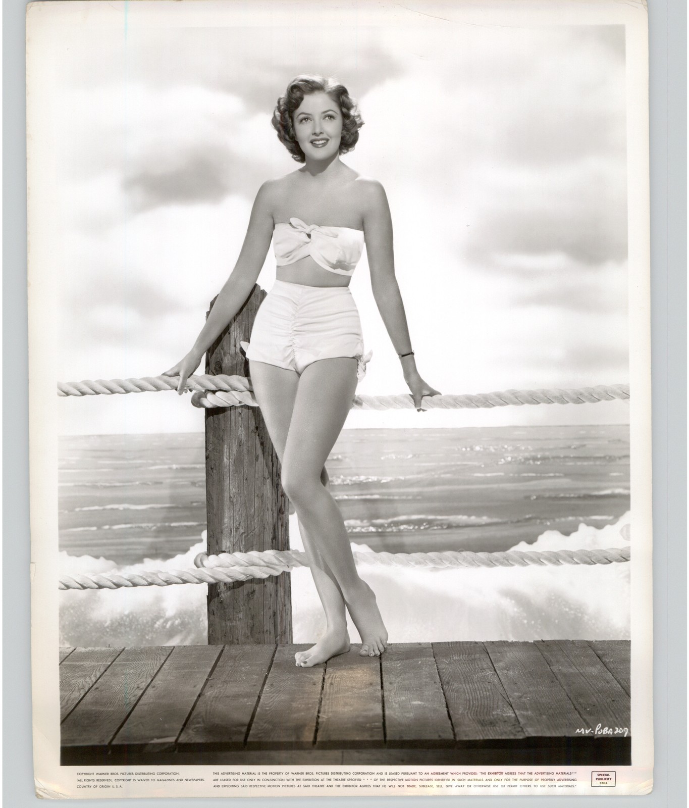 Actress Martha Vickers Swimsuit Publicity Portrait 1947 Hollywood Press Photo