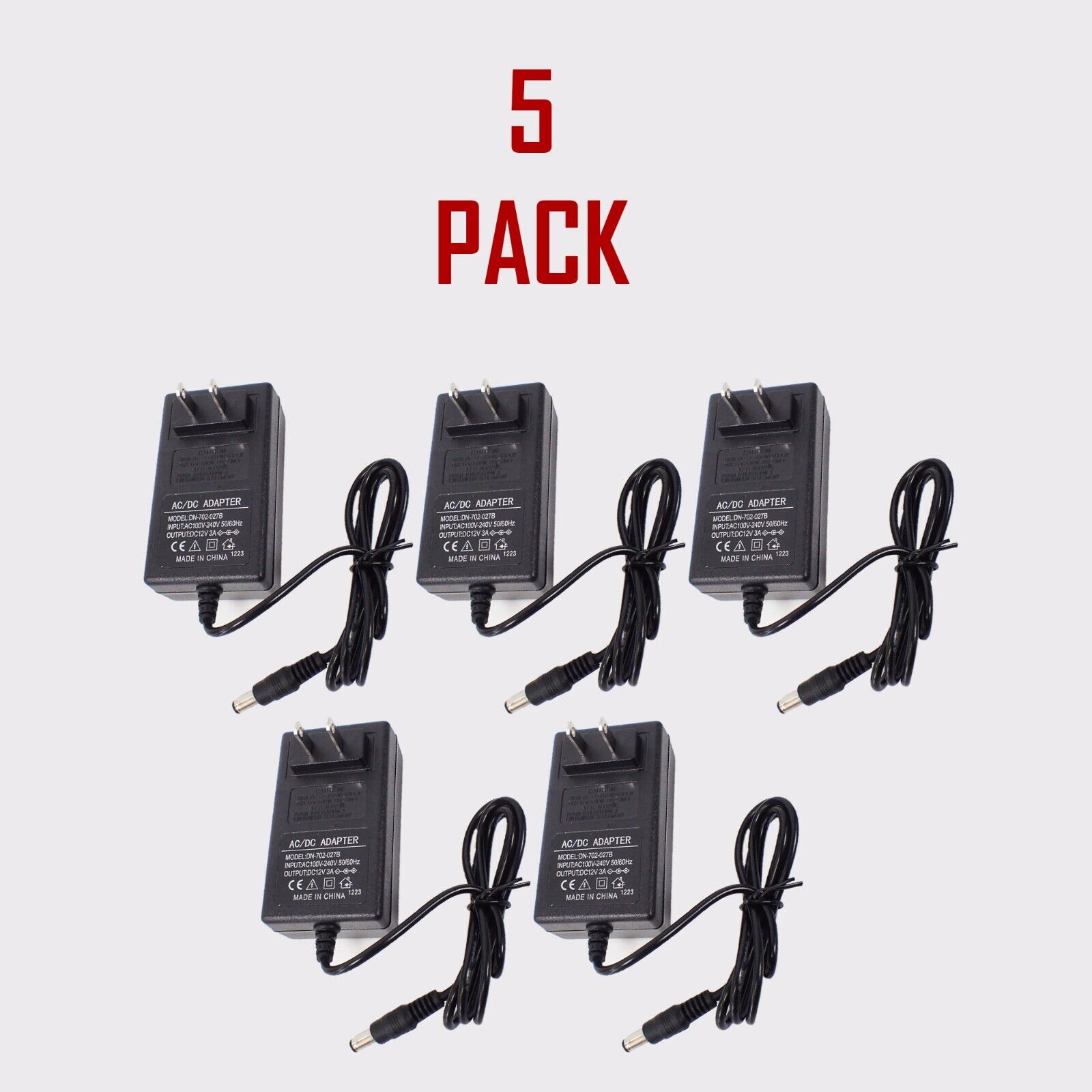 5-10 Pack 12V 3A Power Supply AC to DC Universal Adapter 5050 LED Router CCTV