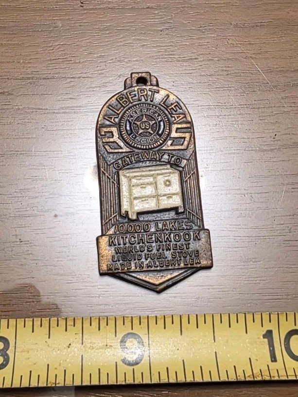 Vtg 1935 KitchenKook Albert Lea American Legion Stove Fob Kitchen Kook Rare