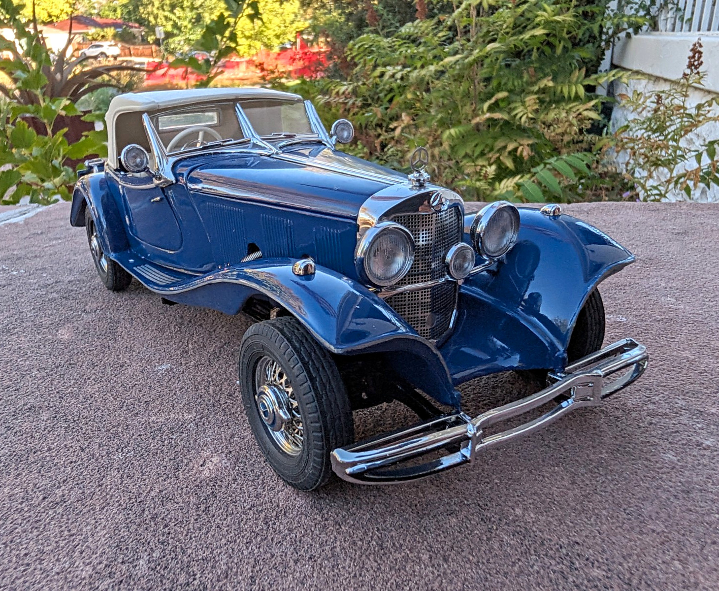 Franklin Mint 1:24 1935 Mercedes-Benz 500K Special Roadster Blue w/Box