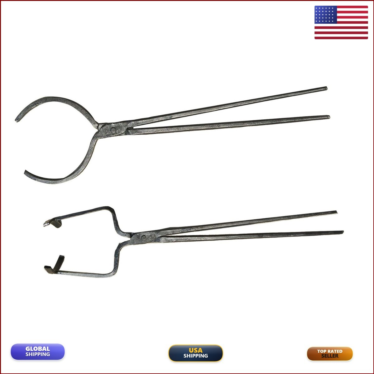 LSMIITTH Crucible Tongs Set for 12KG/15KG/16KG Crucibles - 24 Inches LSMIITTH Crucible Tongs Set for 12KG/15KG/16KG Crucibles - 24 Inches