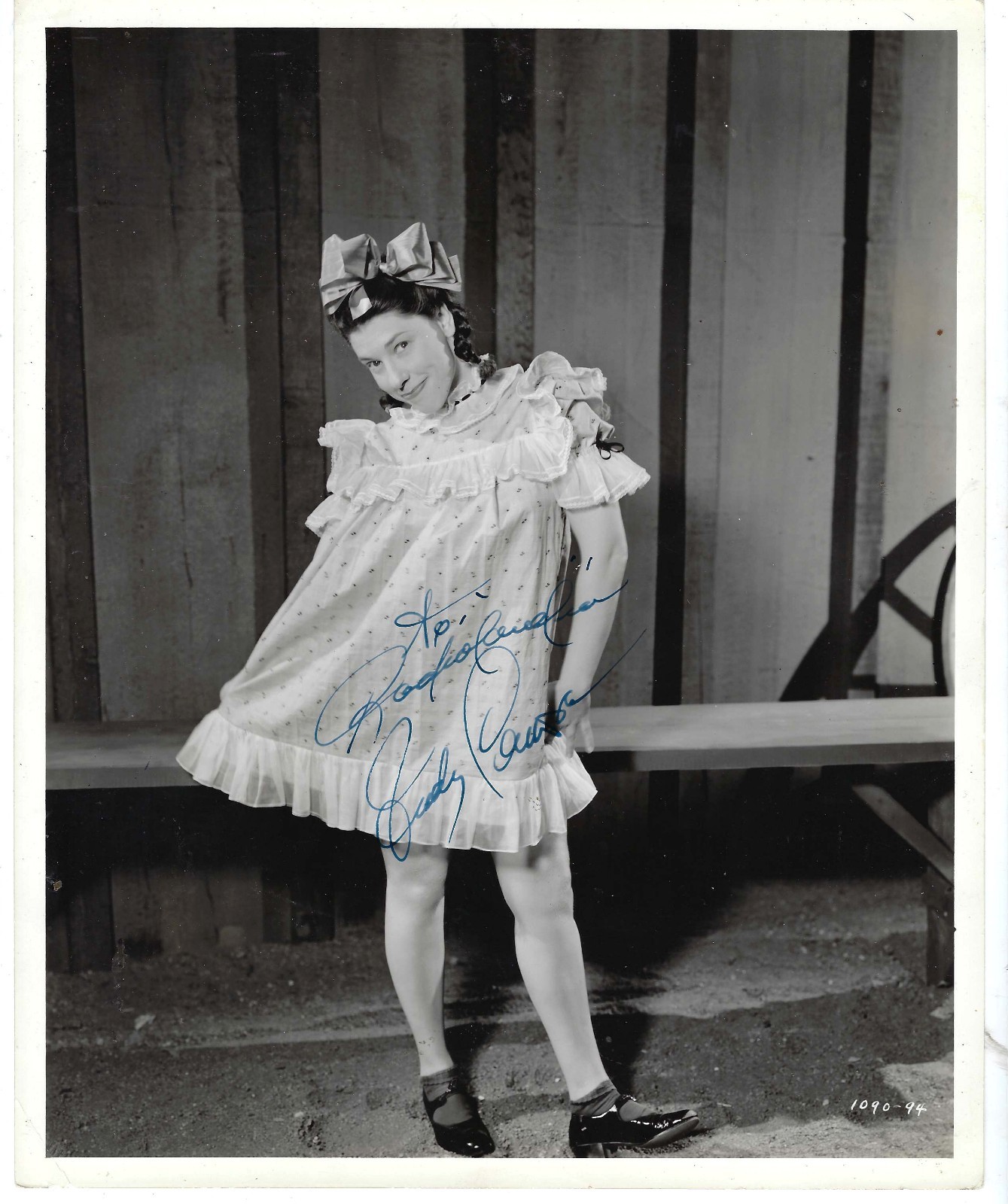 AMERICAN  ACTRESS, COMEDIAN JUDY CANOVA,  SIGNED VINTAGE STUDIO PHOTO