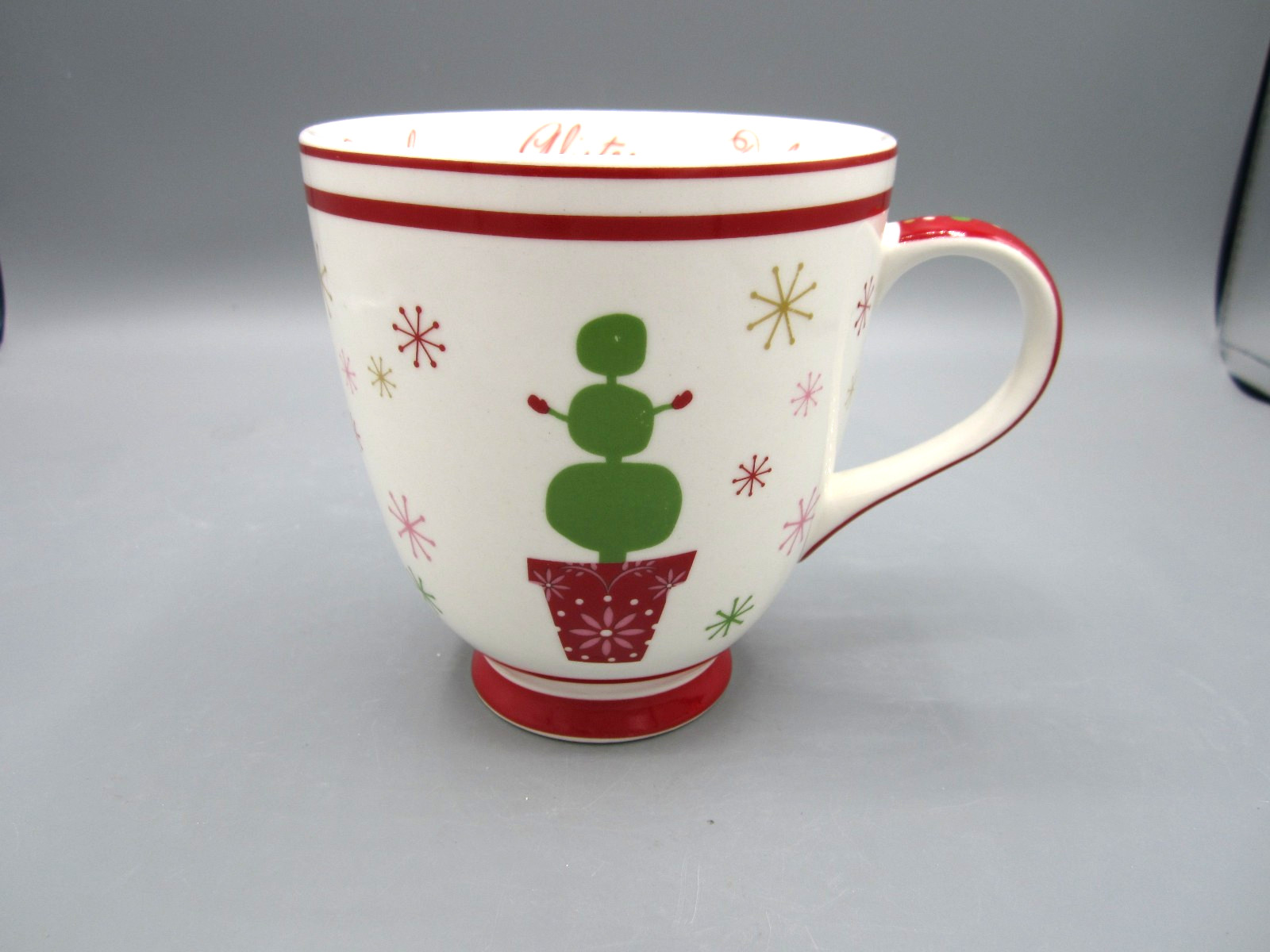 Starbucks Holiday 2006 Snowman Green Topiary Design Coffee Tea Mug 16 oz (739)
