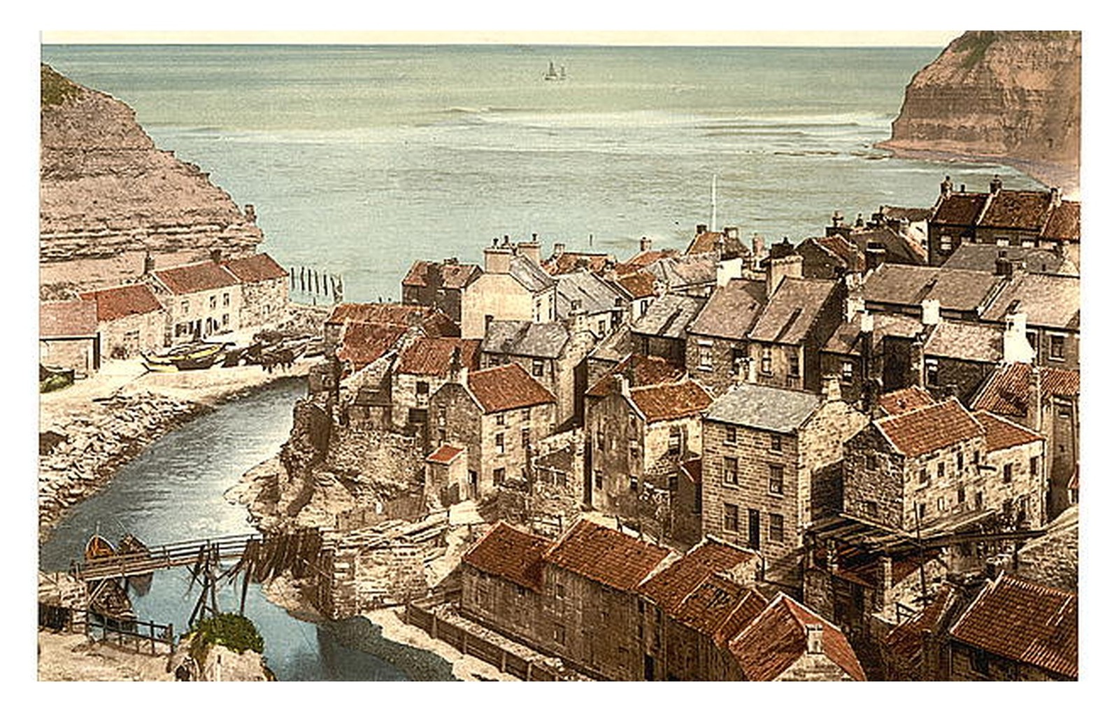 Staithes North Yorkshire Aerial View Standard Postcard