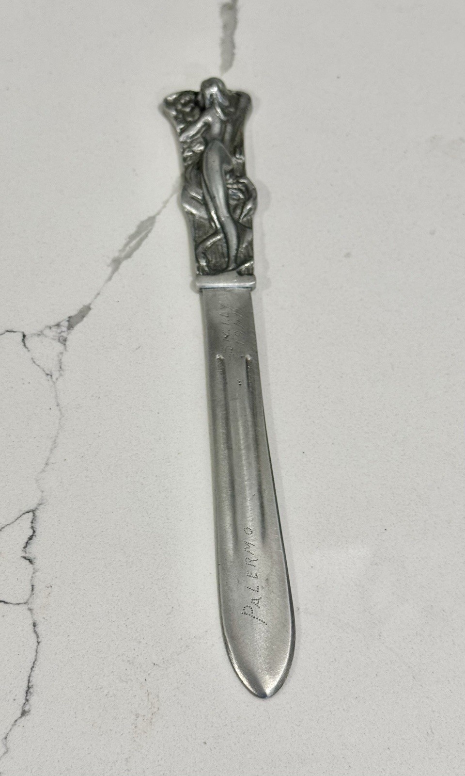Vintage WW11 Trench Art Figural Letter Opener Palmero Italy 1944 Nude Woman Rare Vintage WW11 Trench Art Figural Letter Opener Palmero Italy 1944 Nude Woman Rare