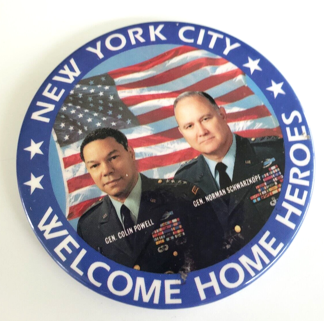 Vintage 1991 Welcome Home Heroes Desert Storm Button Pin 3