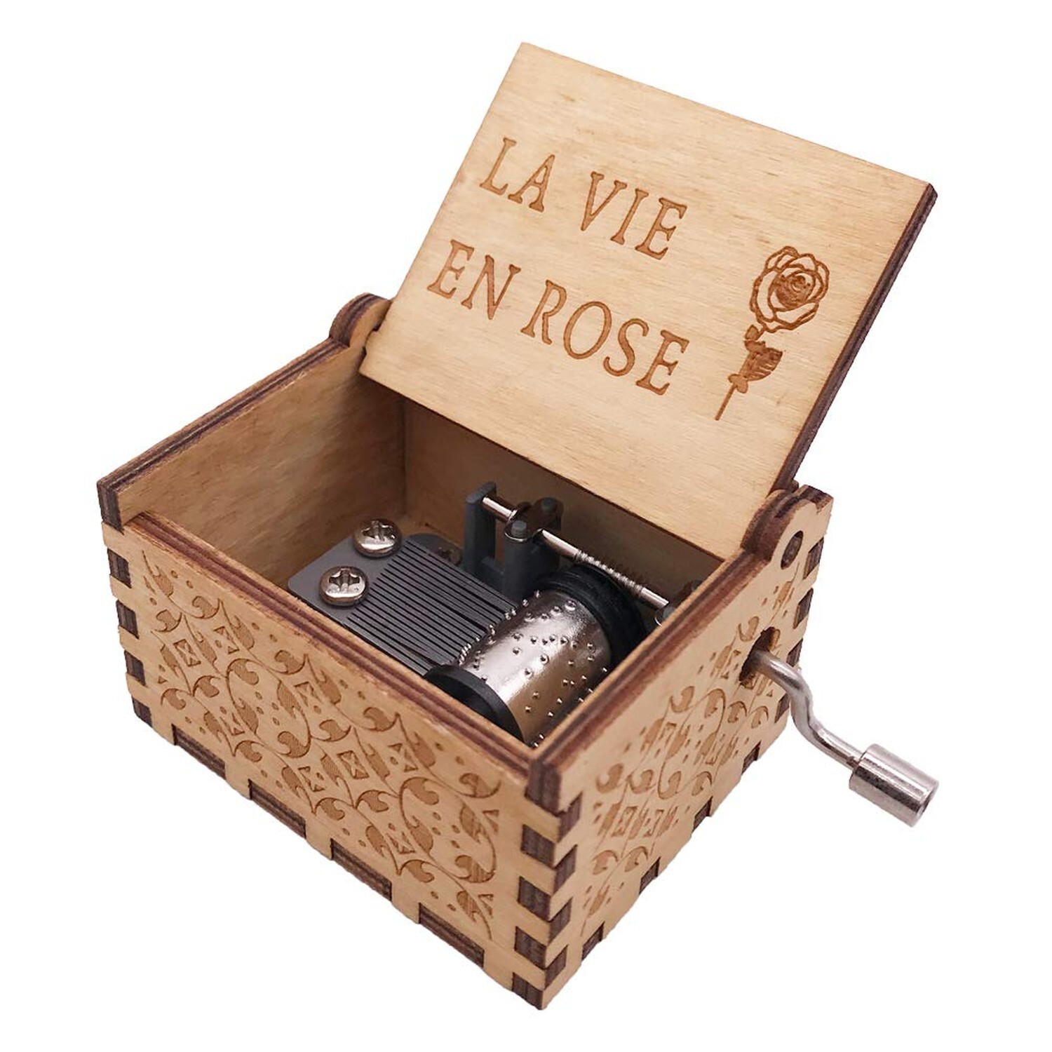 Youtang Gifts for Her Him, La Vie En Rose Wood Music Box, Antique Engraved Wo... Youtang Gifts for Her Him, La Vie En Rose Wood Music Box, Antique Engraved Wo...