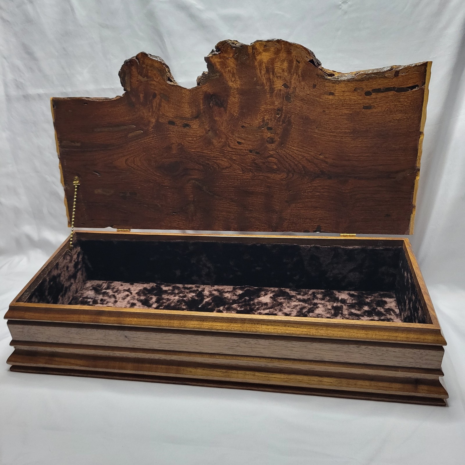 Mesquite Lid W/ Deer Antlers Slices On The Top Of This Unique Trinket Box.