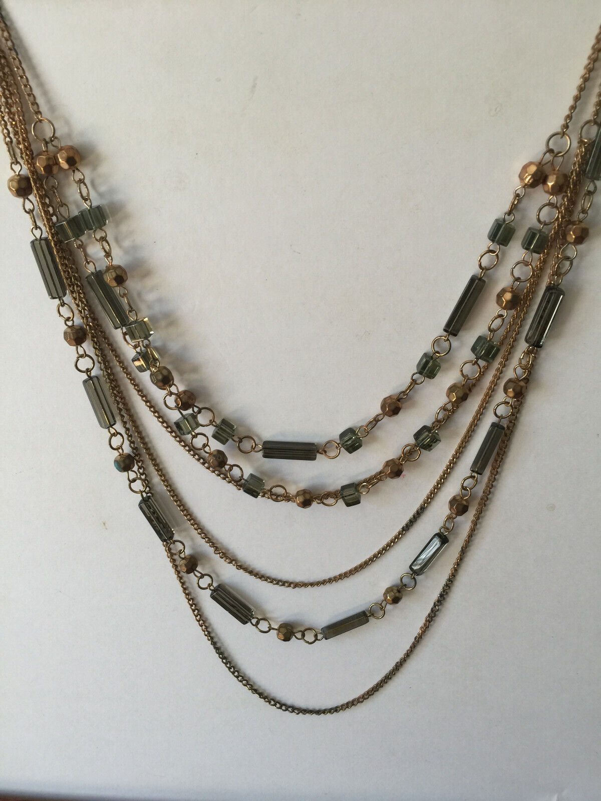 Unique Colorful Multi Strand Beads Chain Statment Necklace 34\