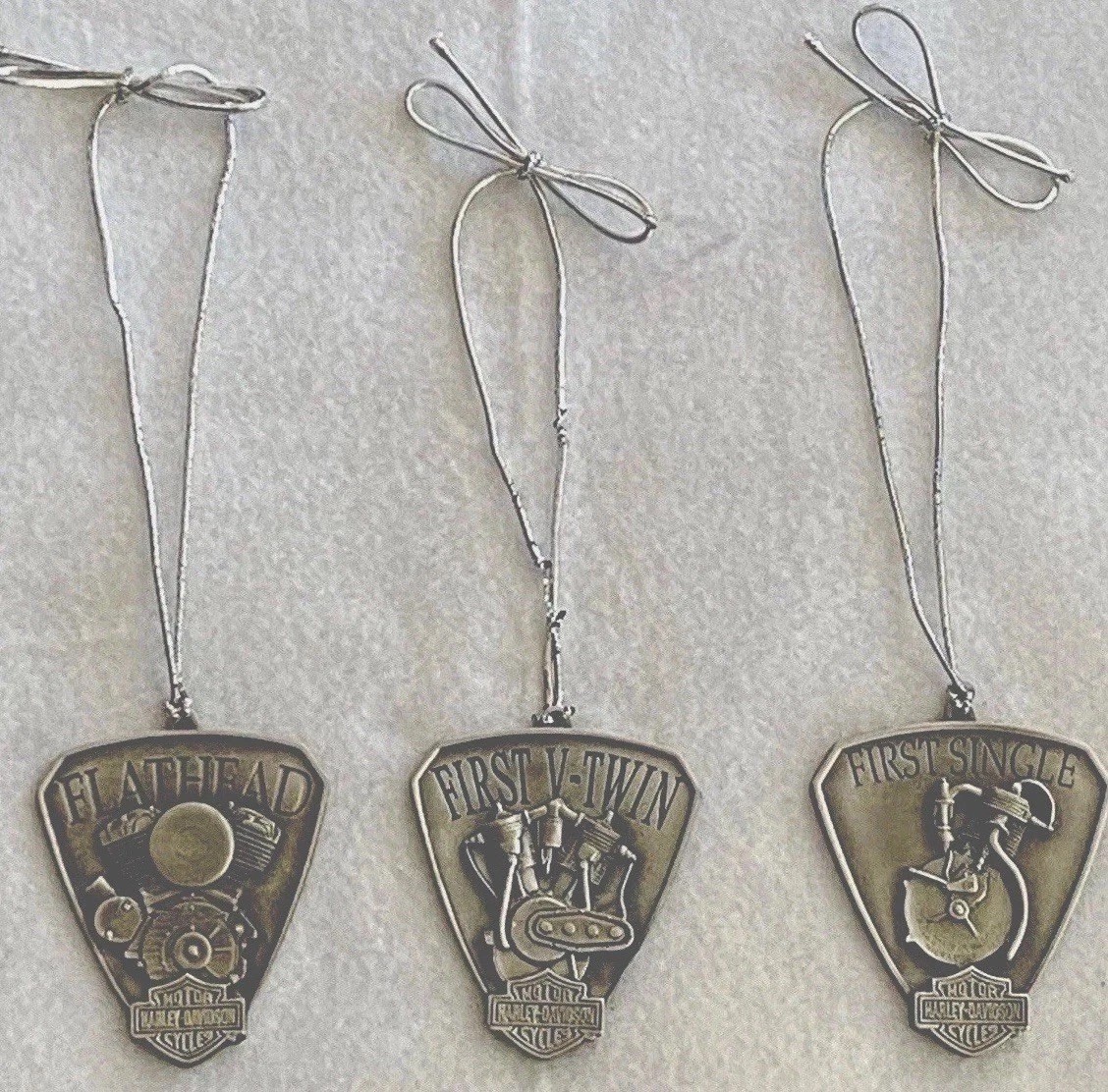 Harley-Davidson Ornaments 3 Different Pewter Motorcycle Models