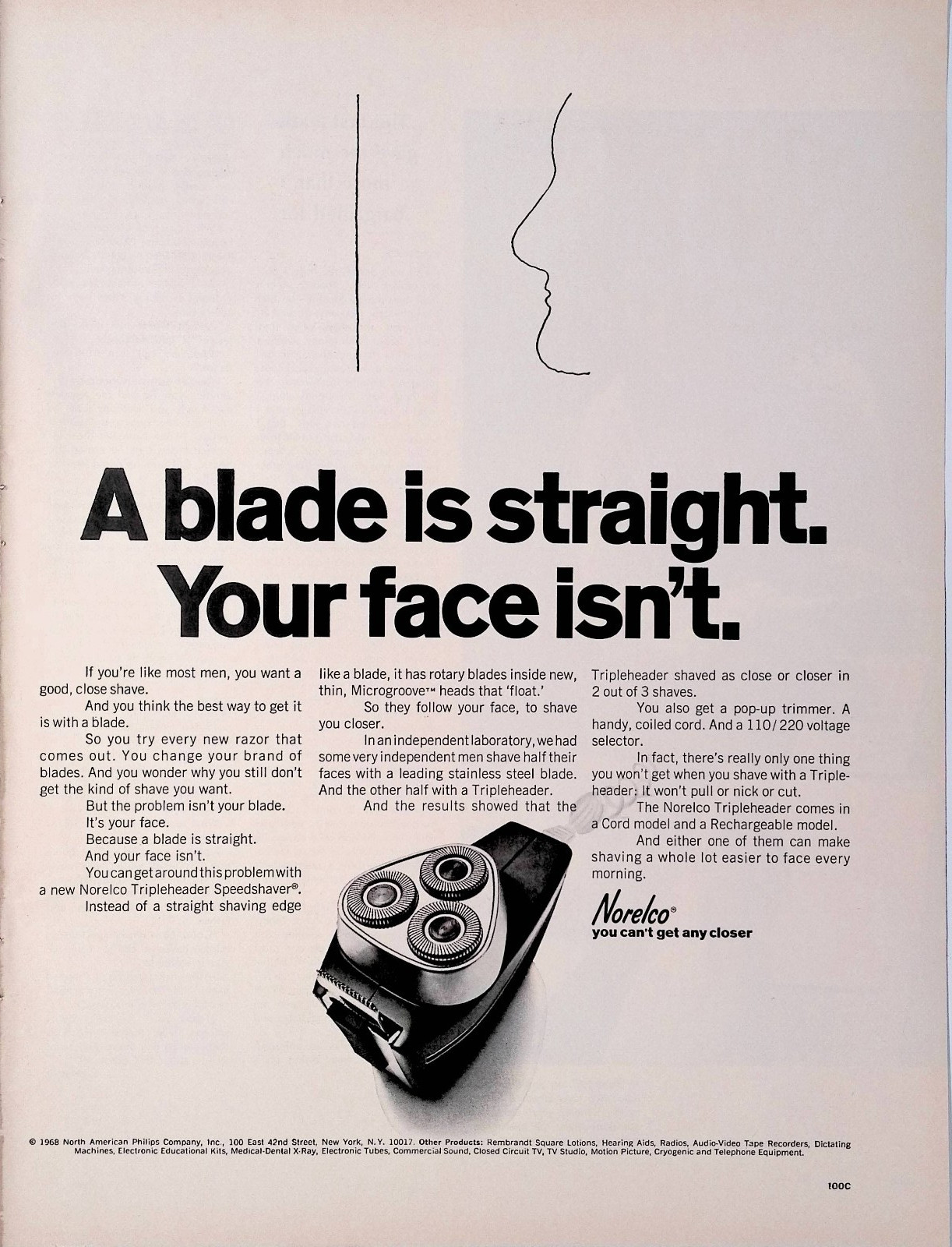 1968 Norelco Tripleheader Shaver Vintage Shaving Print Ad Life Nov 15 1968 Norelco Tripleheader Shaver Vintage Shaving Print Ad Life Nov 15