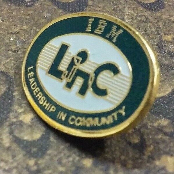 Vintage IBM pin badge Leadership in Community the Personal Computer Tech Company