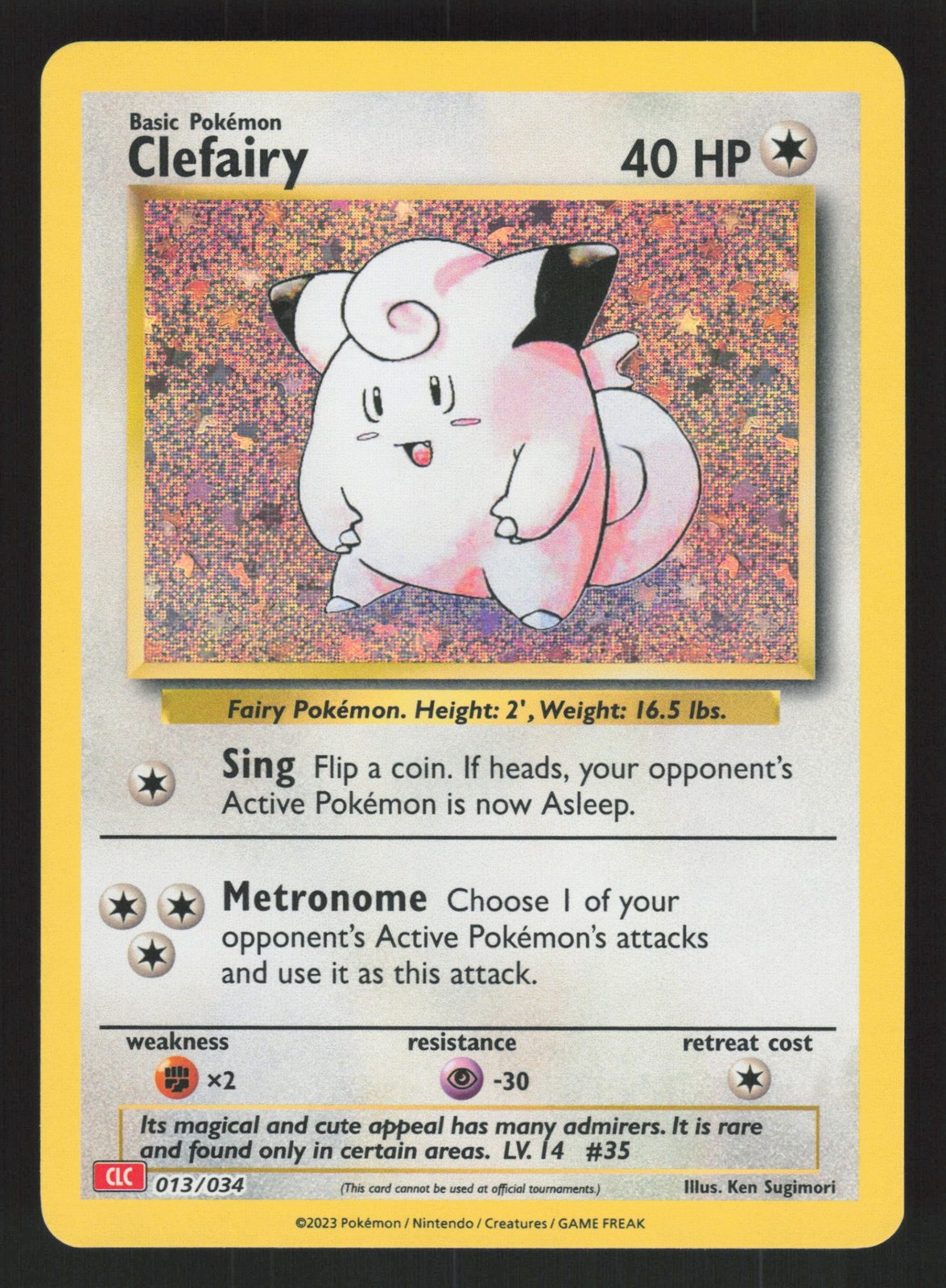 English NM Clefairy 013/034 CL Holofoil Pokemon Trading Card Game Classic