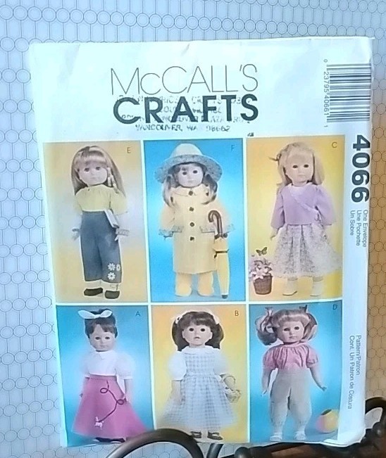 McCall\'s 4066 Doll Clothes Sewing Pattern, Contemporary Original McCall\'s 4066 Doll Clothes Sewing Pattern, Contemporary Original