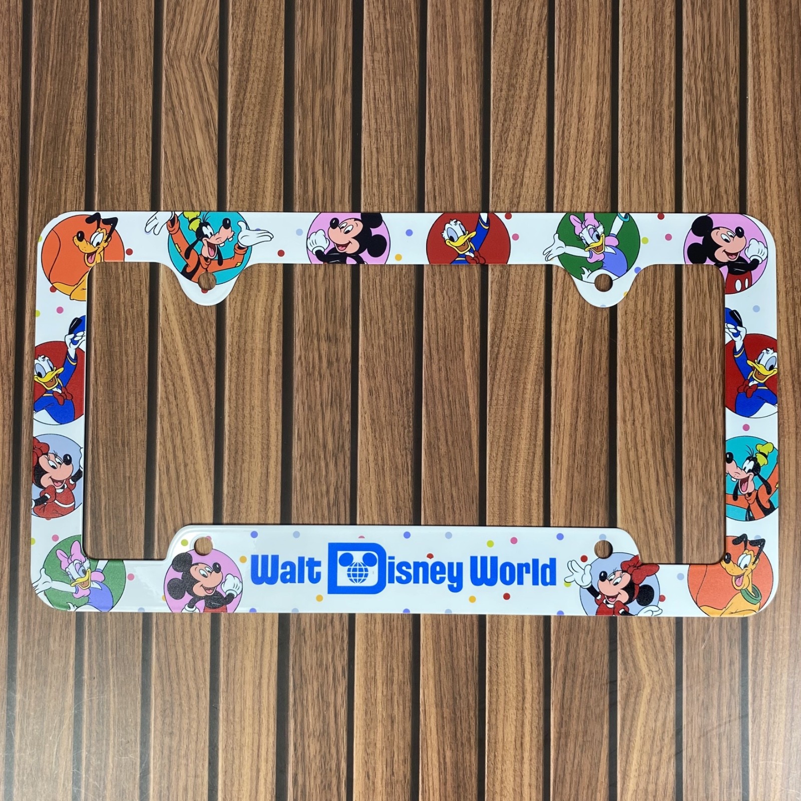 Disney Parks License Plate Frame Metal Main Characters Walt Disney World - NEW