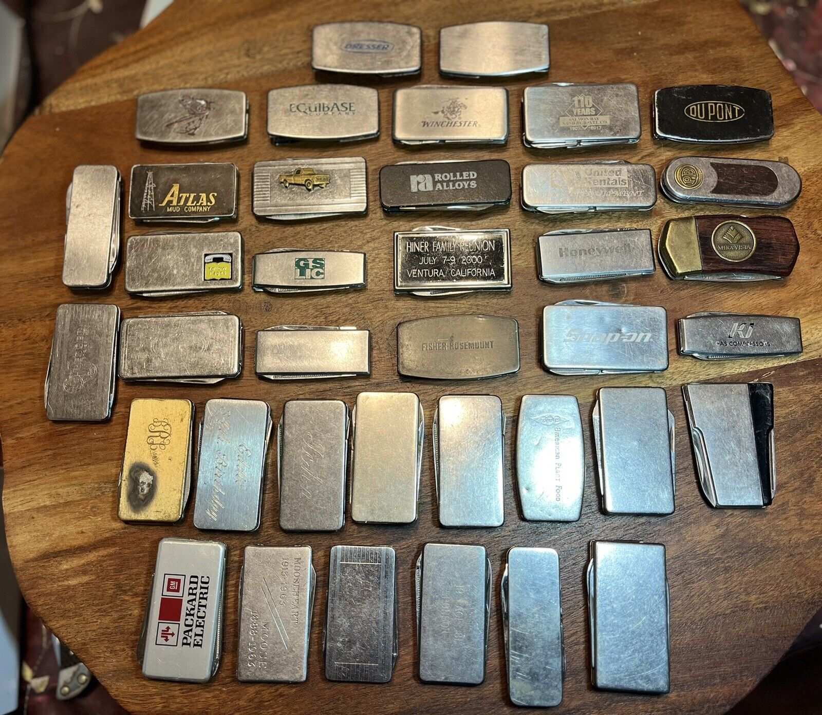 TSA CONFISCATED Vintage Money Clips Japan Italy  (Lot of 38) Zippo Imperial USA