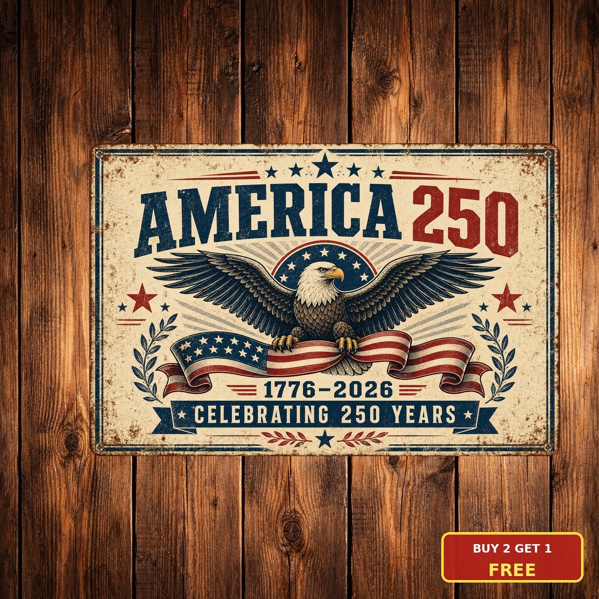 Historic Commemorative Anniversary Keepsake Souvenir Metal Tin Sign