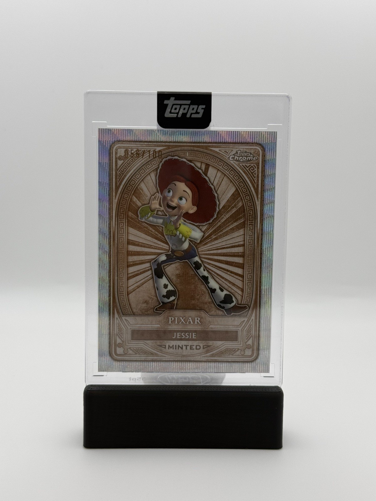 2025 Disney Topps Chrome Mint Encased Jessie Bronze Wave /100 NYCC Toy Story 