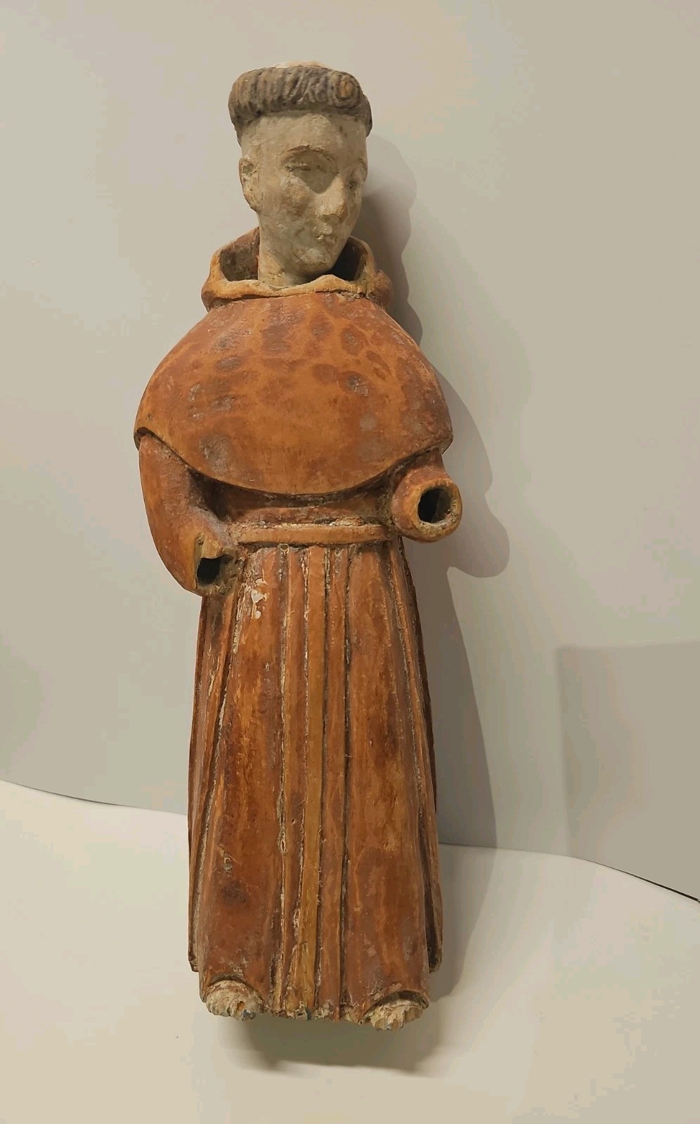 Antique Carved Wood Santo Figure Removable Head Spanish Colonial Friar Saint