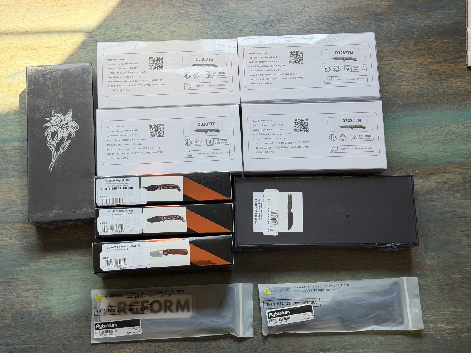 Brand New 11 Knife Lot (Auxiliary Manufacturing, Vosteed, Dreamtech, Arcform)