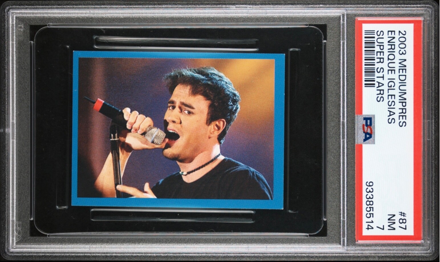 2003 Mediumpres Super Stars #87 ENRIQUE IGLESIAS PSA 7 Rookie RC Pop 1 highest 2003 Mediumpres Super Stars #87 ENRIQUE IGLESIAS PSA 7 Rookie RC Pop 1 highest