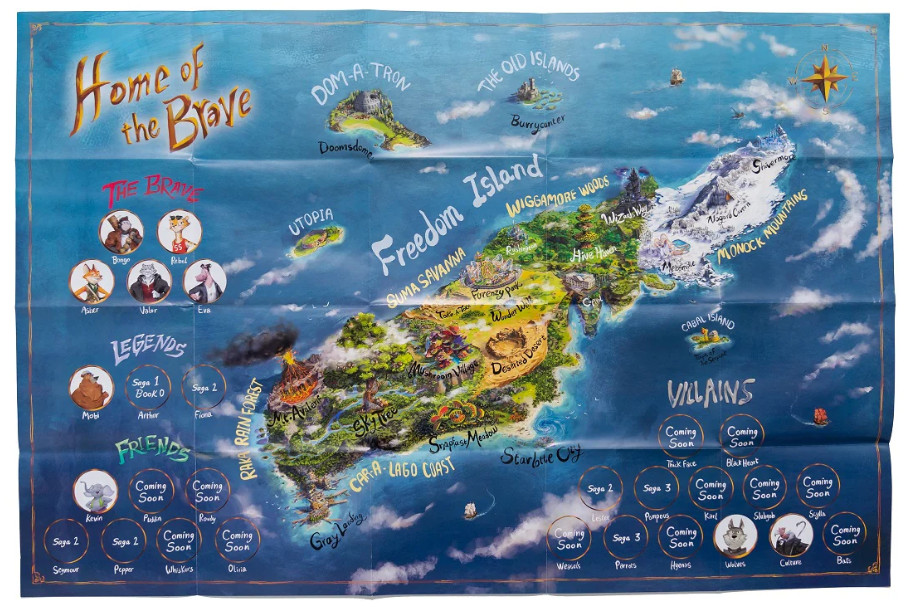 NEW Home Of The Brave Map Freedom Island Brave Books Replacement Map Brand NEW