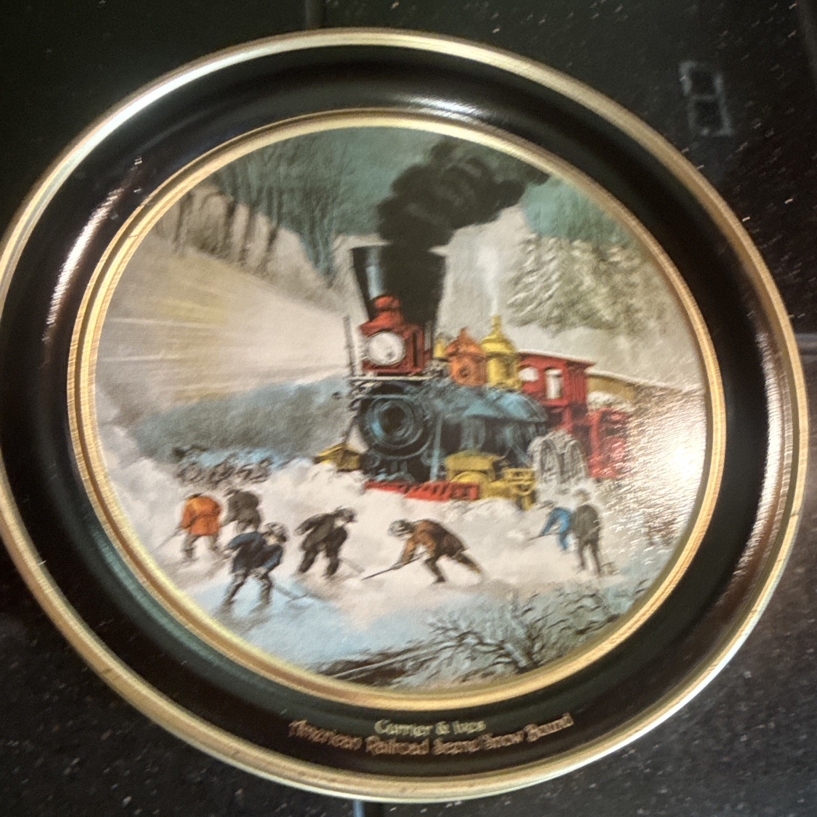 Vintage 1996 Currier & Ives American Railroad Scene/snow Bound Cookie tin