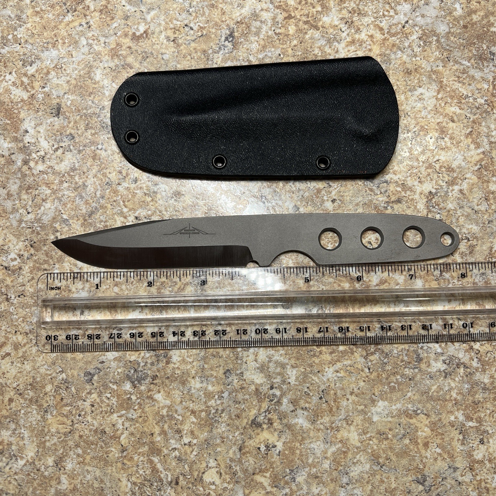 Vtg Ernie Emerson Custom Hand Ground Specwar Neck Knife 2001 Skeleton Fixed