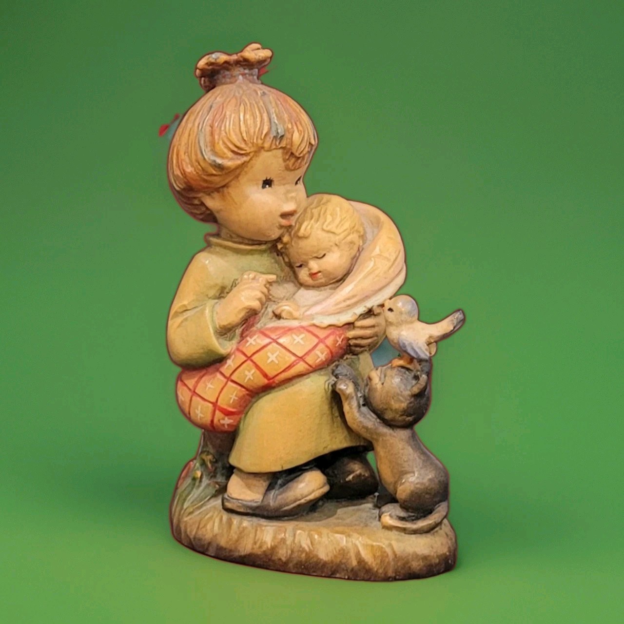 Anri Little Mother Carved Wood Figurine 5.75\