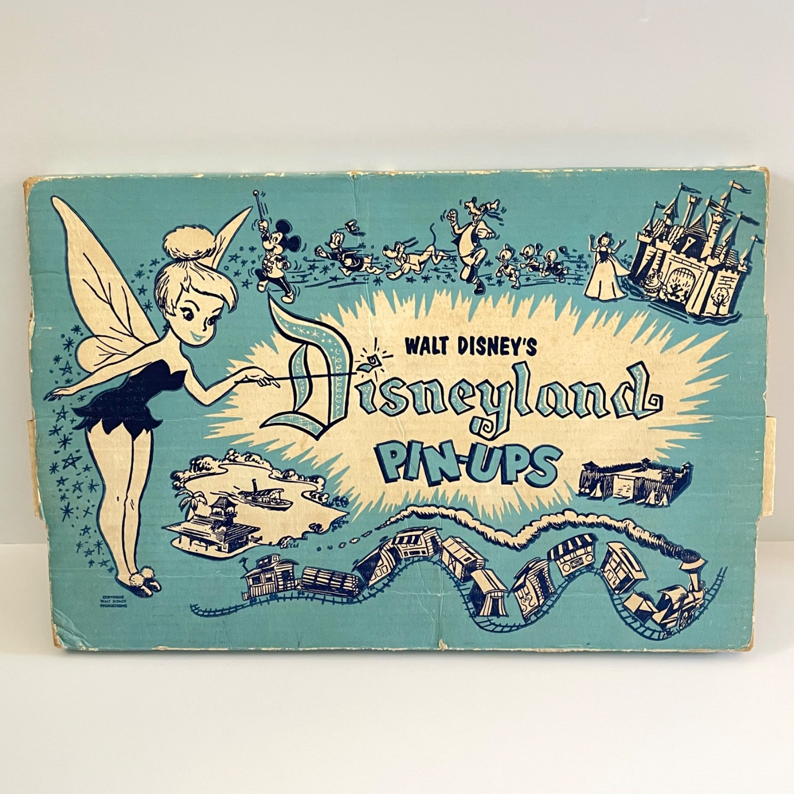 VINTAGE DISNEYLAND 1950's Pin-Ups Casey Jr Train Wooden Wall Decoration Box