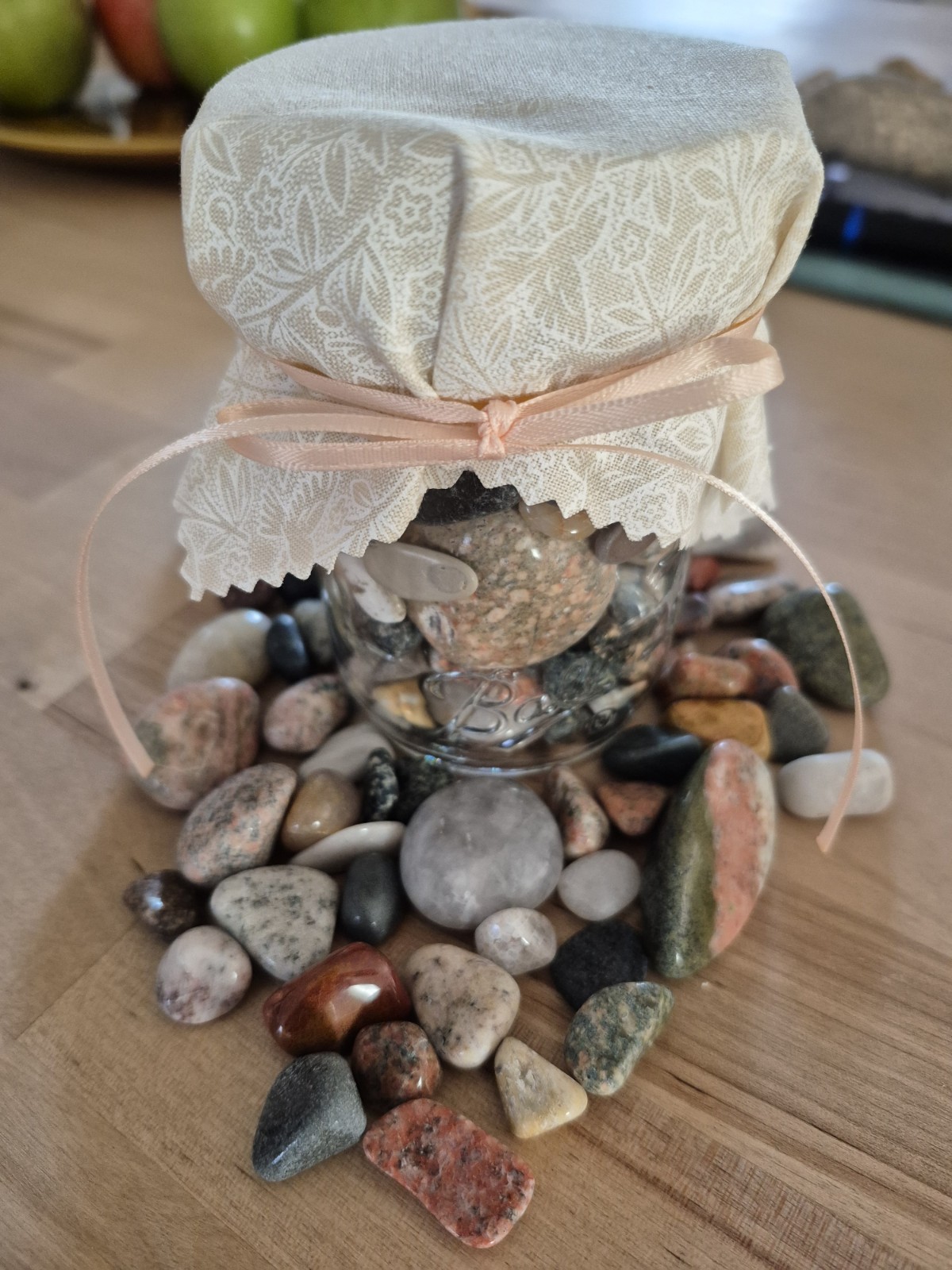 8oz Ball Jar Full Of Polished Michigan Rocks, Small Rocks (SC) 8oz Ball Jar Full Of Polished Michigan Rocks, Small Rocks (SC)