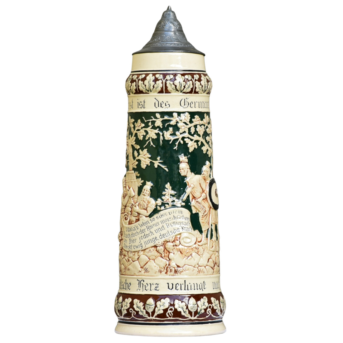 German Beer Stein Matthias Girmscheid #945 | Pottery 2.0L, Antique 1905